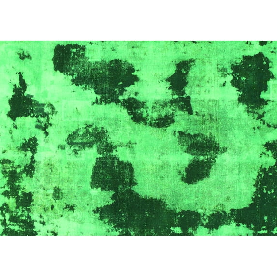 Ahgly Company Indoor Rectangle Abstract Green Modern Area Rugs, 7' x 10'