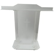 Techtongda Clear Acrylic Plexiglass Podium Acrylic Pulpits Floor-Standing Lectern Plexiglass Lecturn Transparent Church Pulpit with Wheels