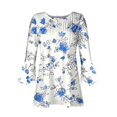 thumbnail image 4 of hxobax Floral 3/4 Sleeves Blouses for Womens Summer Tops V Neck Button Down Shirts Pleated Tunic Top, 4 of 5