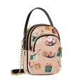 thumbnail image 7 of FORMRS Crossbody Bag for Women Quilted Travel Shoulder Cell Phone Purse with Chain Strap Handbag, Beige Christmas Snowman, 7 of 7