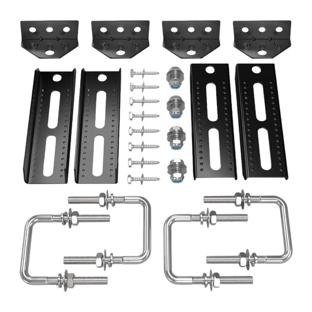 Soportes 8" para remolques barcos, pernos en U profesionales alta resistencia, accesorios reparación y reemplazo, travesaño para 4 piezas negras