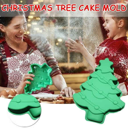 

Aueoeo Christmas Tree Topper DIY Creative Christmas Tree Silicone Mold Chocolate Cake Decoration Baking Mold