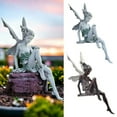 thumbnail image 4 of SharkTRUE Fairy Garden Ornaments, Flower Fairy Statue Decoration, Outdoor Sitting Fairy Tale Angel Sculpture for Landscaping Yard, Patio Garden, 4 of 9