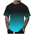 thumbnail image 2 of T-shirt de Sport d'Été pour Hommes avec Col à Revers Élégant et Design Dégradé 3D en Manches Courtes Col Rond pour Performance Quotidienne, 2 of 7