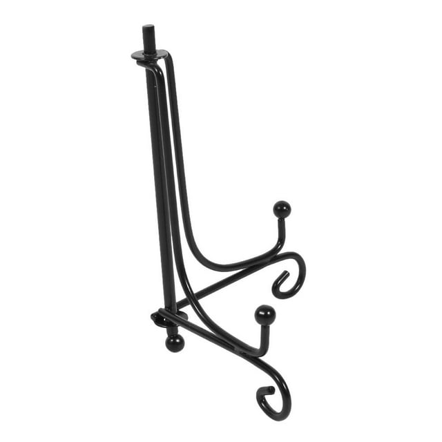 Spptty 1 pcs 4'' - 12'' Iron Easel Classic Display Stand Bowl Plate Photo Frame Book Artwor Black, Photo Frame ,Bowl Plate Stand