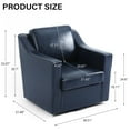 thumbnail image 2 of Swivel Accent Chair with Plump Back Pillow, PU Leather Swivel Armchair for Living Room, Comfy Vintage Barrel Chair for Adults(Leather Navy, Set of 1), 2 of 6