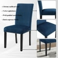 thumbnail image 5 of Roundhill Furniture Aurora 5-Piece Round Dining Set, Pedestal Dining Table with 4 Velvet Chairs, Blue, 5 of 11