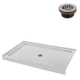 thumbnail image 4 of Streamline NT-114-60WH-AL 60 in. x 36 in. Alcove Acrylic Shower Base in Glossy White with Center Drain, ABS Drain Included, 4 of 16