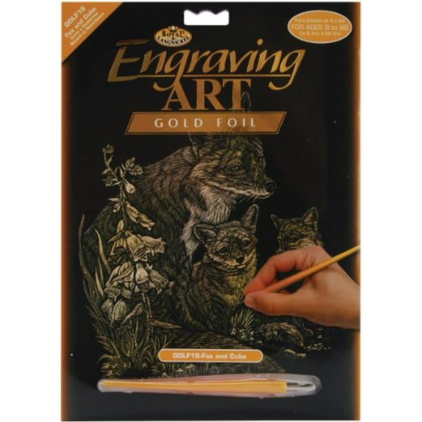 Royal & Langnickel Gold Foil Engraving Art Kit for Adults, Unisex Fox