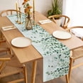 thumbnail image 3 of Table Runner 120 Inches Long for Kitchen Dining, Sage Green Eucalyptus Leaf Dresser Scarf Farmhouse, Dining Table Decorations for Wedding/Parties, Spring Leaves Botanical 13 x 120 In, 3 of 8