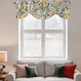 thumbnail image 2 of Yellow Rose Tie Up Valance Curtains for Windows, Kitchen Curtains Window Treatments, Vintage Country Botanical Floral Vines Short Window Shades Valances for Bedroom Bathroom Cafe 42"x18", 2 of 8