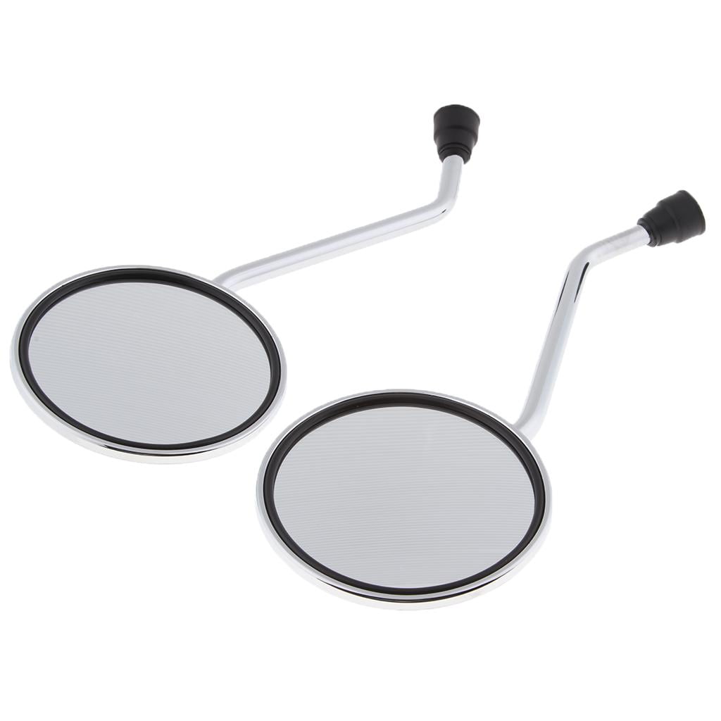 Round Rear View Side Mirrors For Motorcycle Cruiser Chopper ATV Scooter 10mm