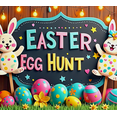thumbnail image 4 of Colorful Easter Themed Bunny and Egg Decorated Backdrop Banner for Easter Egg Hunt Party Decorations Easter Celebrations Photography Props Spring Events, 4 of 8