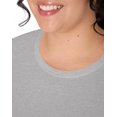 thumbnail image 5 of Hanes Women's Long Sleeve Scoop-Neck Cotton T-Shirt (Plus Size) Light Steel 1X, 5 of 6