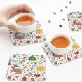 thumbnail image 7 of Pofeuu Winter Christmas And New Year Deer Print Leather Coasters Set of 6, Round Cups Mugs Mat Pad for Home Kitchen Heat Resistant Drink Coasters,Square, 7 of 7