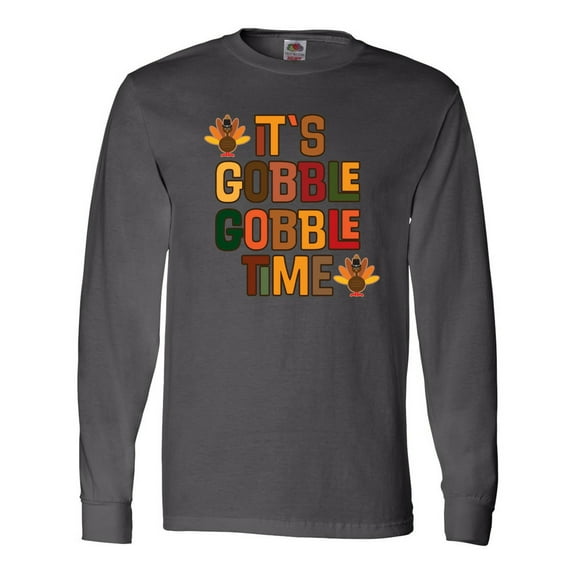 Inktastic Thanksgiving Gobble Time Turkey Long Sleeve T-Shirt