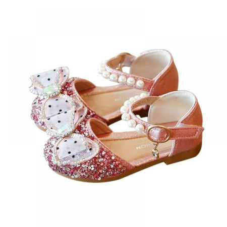 

Linen Purity Girls Sandals Cute Princess Style Sequin Gemstone Pearl Non-slip Kid Shoes Summer Children s Girls Open Toe Beach Sandal