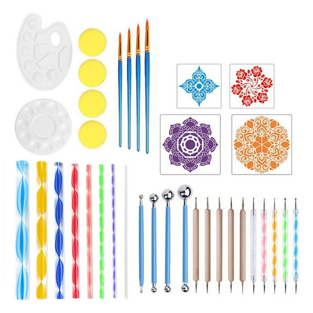 Juego de plantillas para puntear mandalas, para pintar rocas