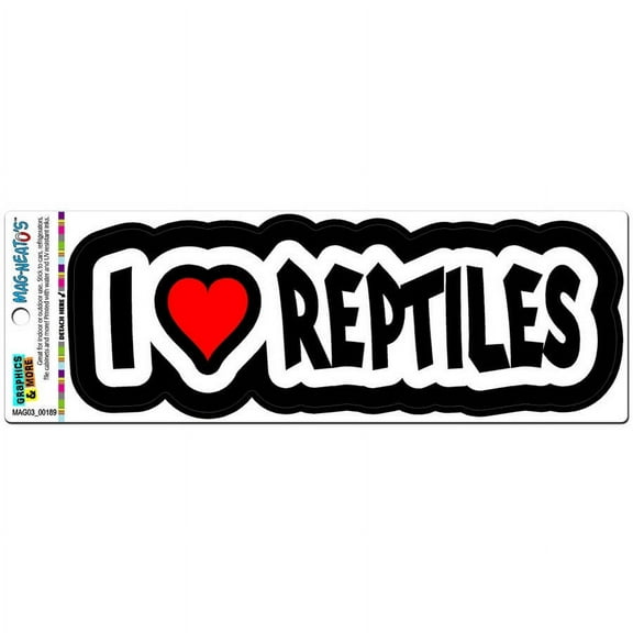 I Love Heart Reptiles Automotive Car Refrigerator Locker Vinyl Magnet