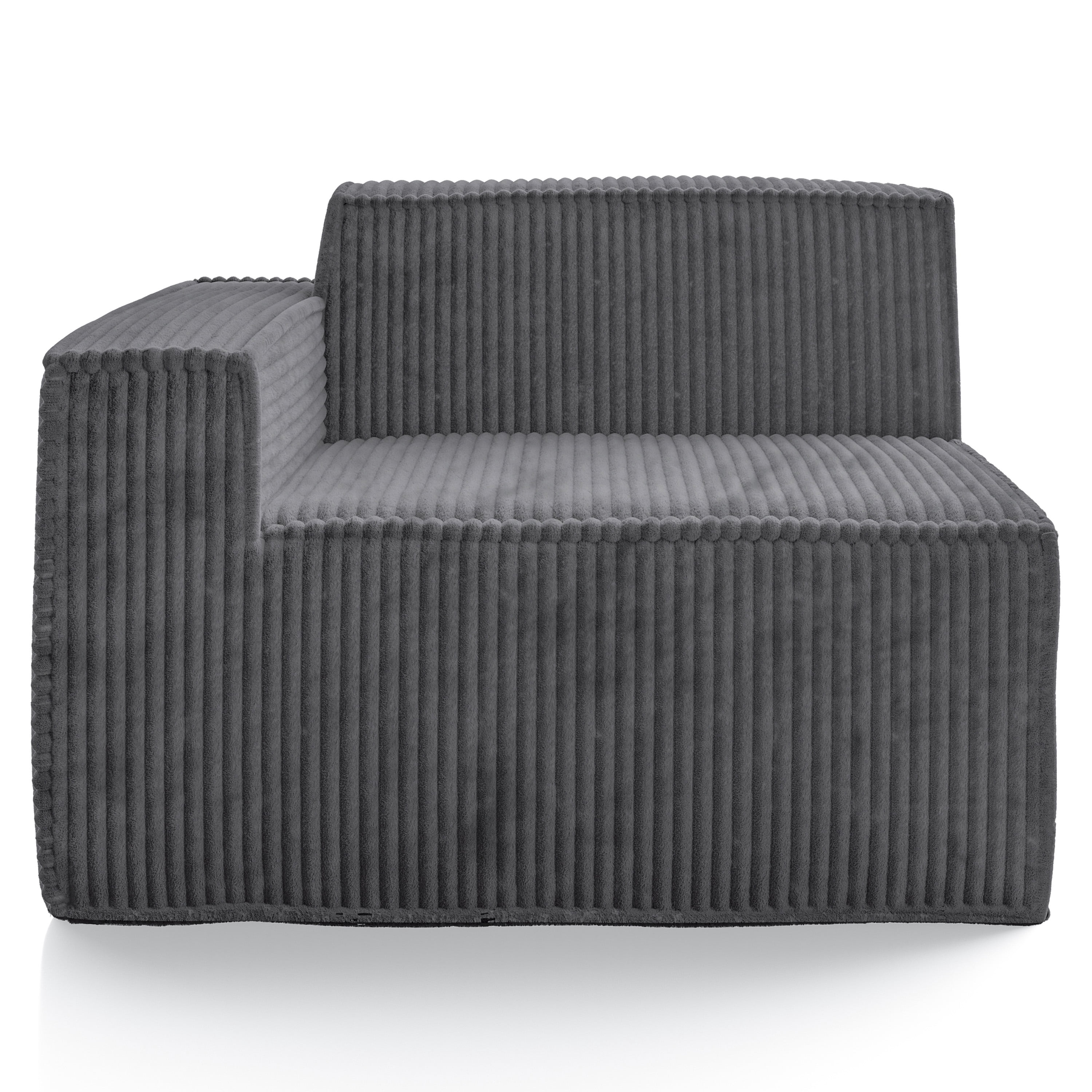 Furniture of America Solan Modern Chenille Modular Wide Track Arms Sofa, Dark Gray