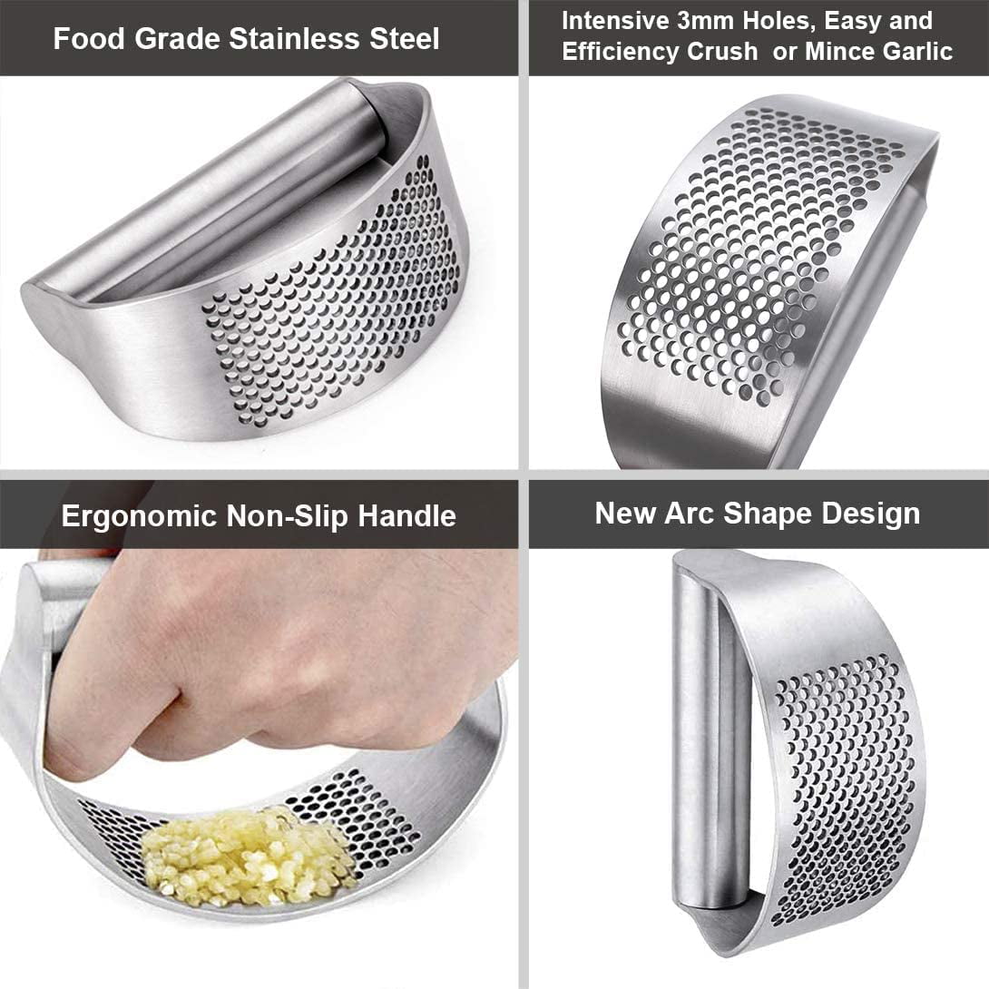 aoksee Kitchen Organization Stainless Steel Garlic Press Crusher Squeezer  Masher Home Kitchen Mincer Tool Cooking Gifts for her On Clearance