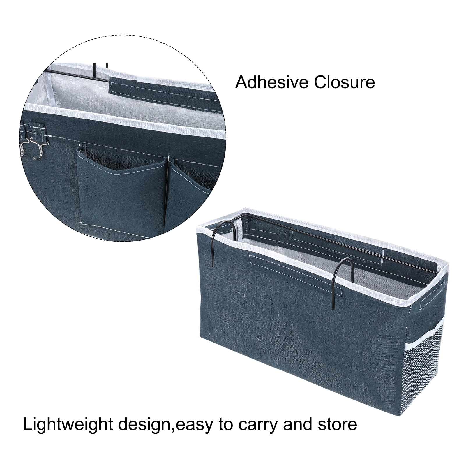 Unique Bargains Bedside Caddy Bed Caddy Hanging Bag with Hook Blue