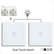 thumbnail image 3 of Interruptor Táctil Doble UE de 1 Vía y 2 Vías, Panel de Vidrio Templado, Interruptor de Escalera, Interruptores con Sensor para Dormitorio, Sin Necesidad de Wifi, Color Negro., 3 of 5