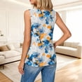 thumbnail image 5 of AUNVITO Women's Print Sleeveless Top with Irregular Neckline Button Detail and Cut-out Design Casual Chic Style, 5 of 8