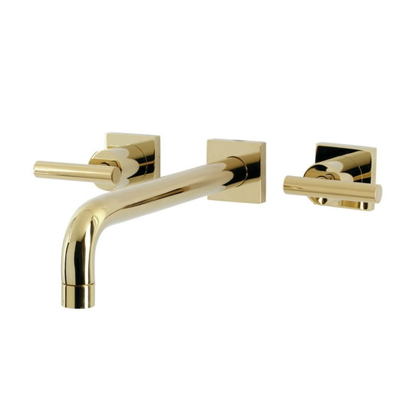 Kingston Brass KS6022CML Manhattan Two-Handle Wall Mount Roman Tub Faucet, Polished Brass