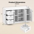 thumbnail image 3 of Gymax Buffet de 63 Po avec Rangement, 3 Portes et 3 Tiroirs, Trousses Anti-Basculement, 3 of 10