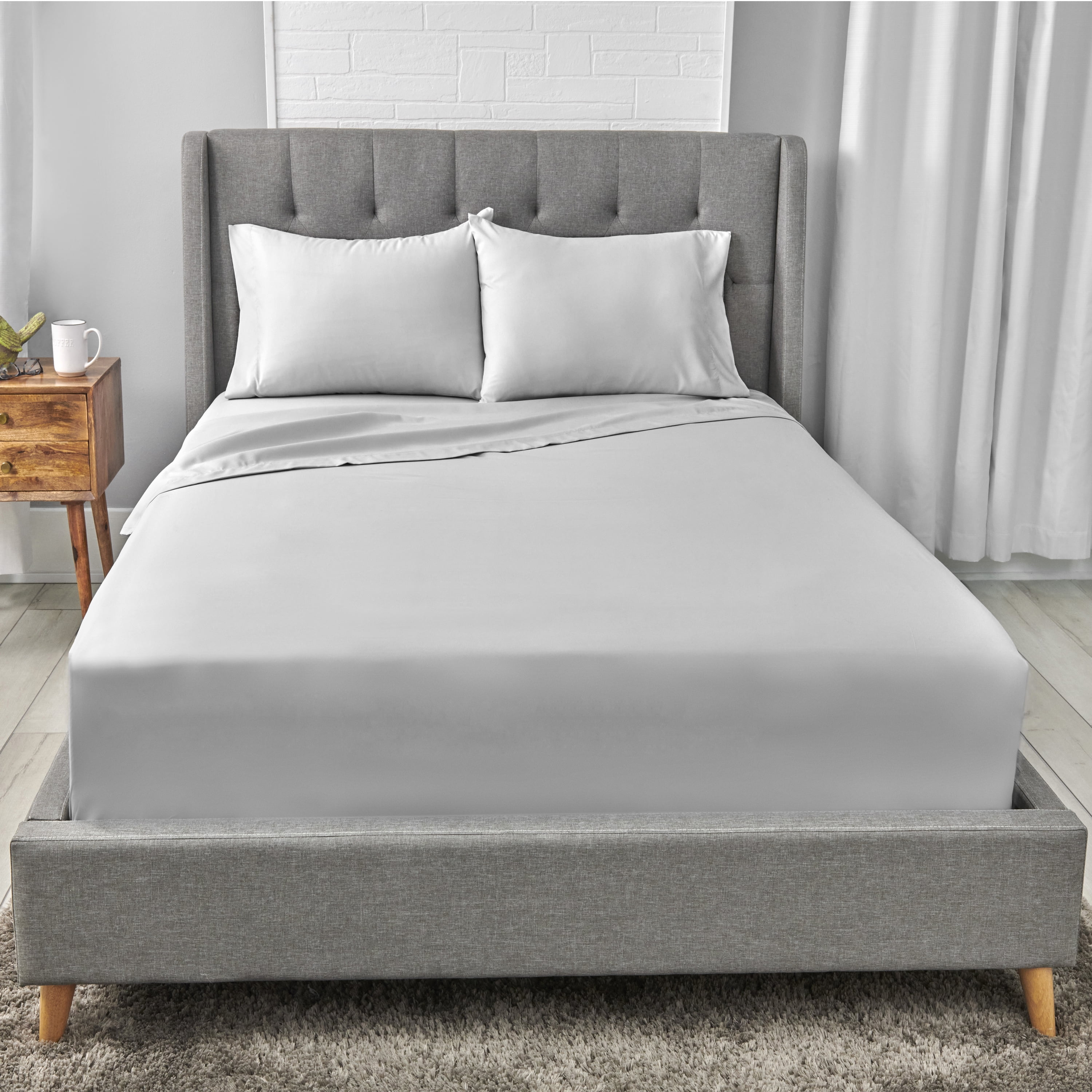 Sealy Charcoal Infused Sheet Set. Gray, Twin