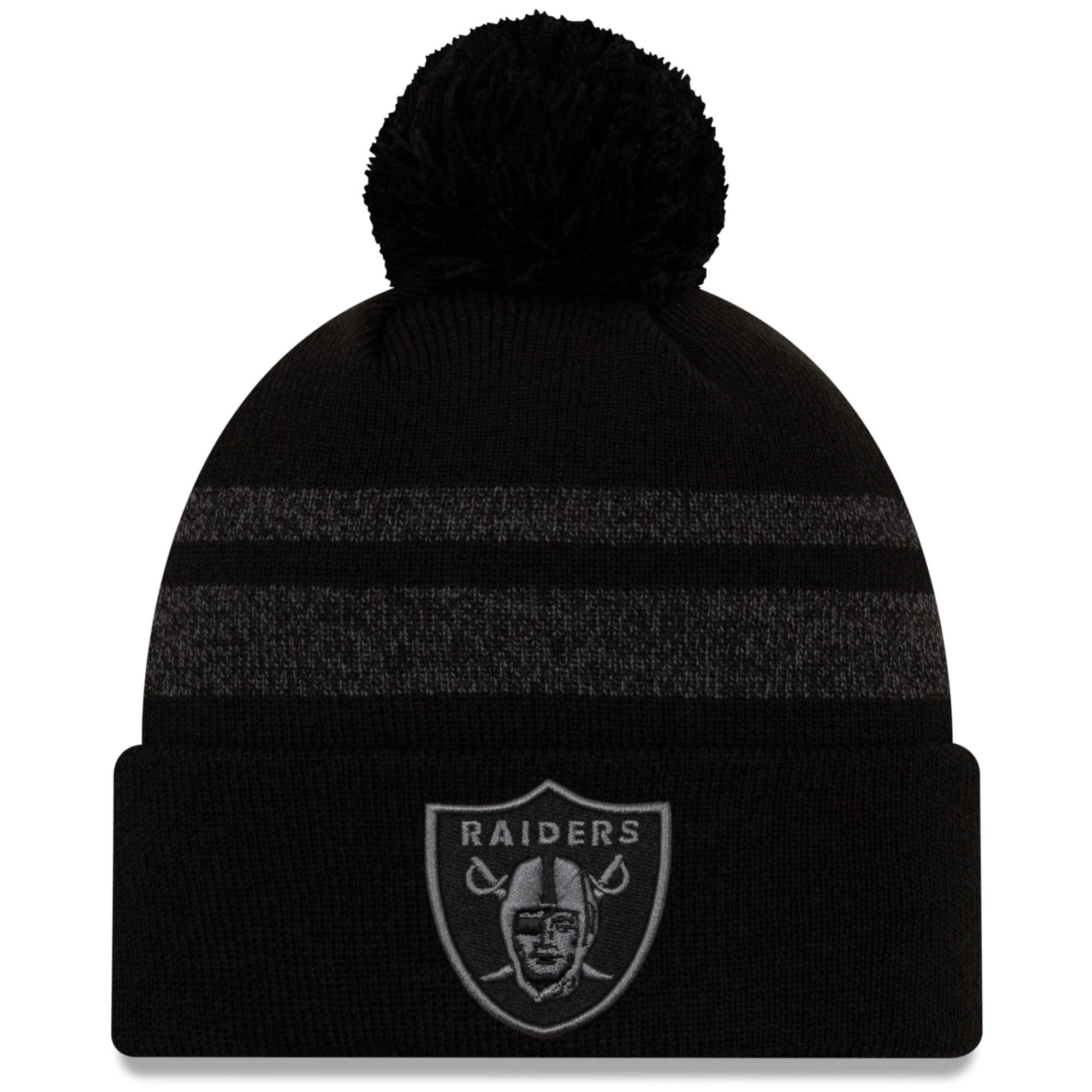 Las Vegas Raiders New Era Dispatch Cuffed Knit Hat With Pom - Black - OSFA - Walmart.com