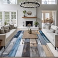 thumbnail image 3 of 6'x9' Area Rugs, Blue Wooden Grain Indoor Outdoor Area Rug for Living Room Bedroom, Farmhouse Country Abstract Art Washable Bathroom Rugs Kitchen Floor Carpet Mats Home Decor Aesthetic, 3 of 8