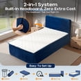 thumbnail image 3 of Vcatnet 16.7 inch Twin Mattress with Headboard, Bedroom Furniture Corduroy Cloud Bed, No Assembly Required, Blue, 3 of 10