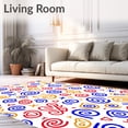 thumbnail image 2 of ODIKA 2'x3' Machine Washable Non-Slip Area Rug, Whirlwind Alphabet Swirl with Interlocking Playful High Traffic Rug, Red, 697047, 2 of 7