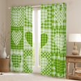 thumbnail image 2 of Feelyou Plaid Love Heart Curtains Pack of 2 (42x84 Each), Modern Fashion Patchwork Curtains Blackout, Green Check Buffalo Bedroom Curtains, Window Curtains Home Decor, 2 of 6