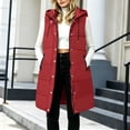 thumbnail image 5 of Jovrlynd Puffer Vest Women Hooded Zipper Button Long Quilted Vest Winter Coats with Pockets, S-2XL, 5 of 7