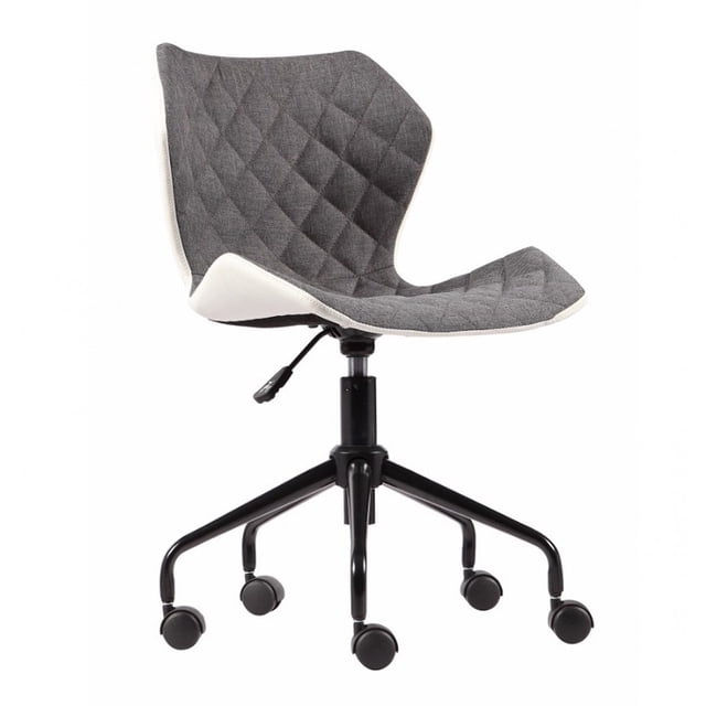 Modern Home Ripple Chaise de Bureau Mi-Dos - Blanc/gris