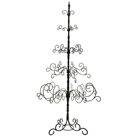 7-Ft Black Wrought Iron Christmas Tree- 5 levels, 41 x 41 x 84-inch. Easy Assembly,