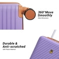 thumbnail image 6 of 3 Piece Carry on Luggage Sets, Hardside Suitcase Set with Double Spinner Wheels, Expandable Travel Bag and Toiletry Bag, Light Purple, 6 of 7