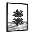 thumbnail image 2 of Designart 'Black and White Striped Under Tropical Leaf II' Modern Framed Art Print, 2 of 4
