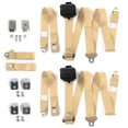 thumbnail image 1 of Frazer Nash 1948-1967 Standard 3 Point Tan Retractable Bench Seat Belt Kit with Bracketry - 3 Belts, 1 of 1