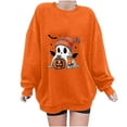 thumbnail image 2 of DailyTrove Women's Halloween Long - Sleeve Shirt, Skeleton Pumpkin Print, Classic , Breathable Fabric, Halloween Events & Casual Outings, 2 of 6