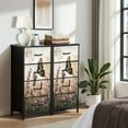 thumbnail image 6 of Boho Dresser for Bedroom with 4 Storage Drawers Vivid Butterfly Tranquil Meadow Soft Nostalgic Watercolor Art Dressers Chest of Drawers Steel Framed Fabric Closet Organizers for Entryway, 6 of 7