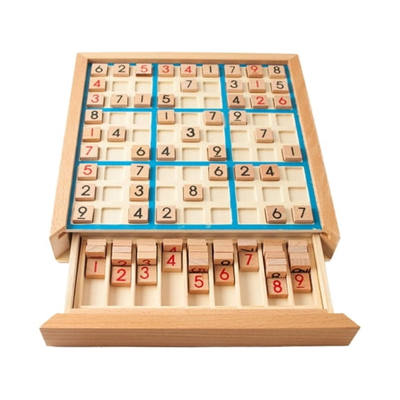 KAKOWELY number puzzle game board 1 Set Wooden Kids Numbers Puzzle Educational Playing Game Logical Development Reasoning Training Toy for Boys Girls (Random Color)
