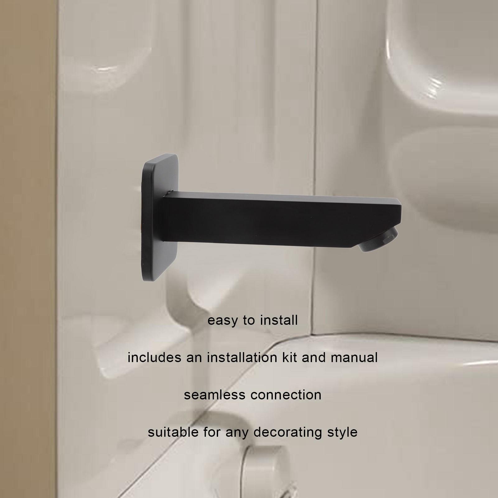 BOKYAN G1/2 Copper Concealed Bathtub Faucet – Hand‑Polished Chrome, 2.36”×8.66”×1.97”, Easy Install, 0.66 lb, Black