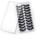 thumbnail image 2 of Kit de 10 pares de pestañas postizas, pestañas postizas 3D, pestañas largas naturales y esponjosas, pestañas postizas de banda suave reutilizables, extensión de pestañas de maquillaje negro de lujo, 2 of 5