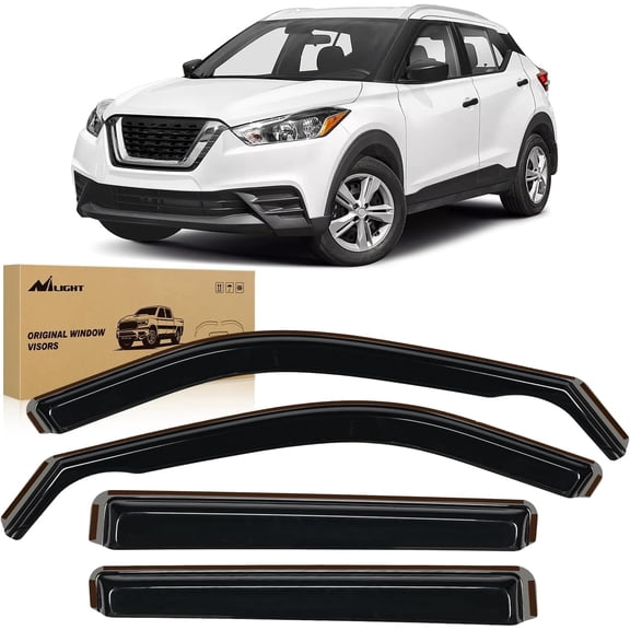 Nilight in-Channel Rain Guards for Kicks 2018 2019 2020 2021 2022 2023 2024, Vent Window Visors, Original Window Deflectors-4PCS