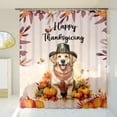 thumbnail image 3 of Happy Thanksgiving Golden Retriever Welcome Thankful Fall Autumn Pumpkin Shower Curtain Goldens Dog Lover Gifts Idea Waterproof Bathroom Bathtub Curtain - 02021, 3 of 5