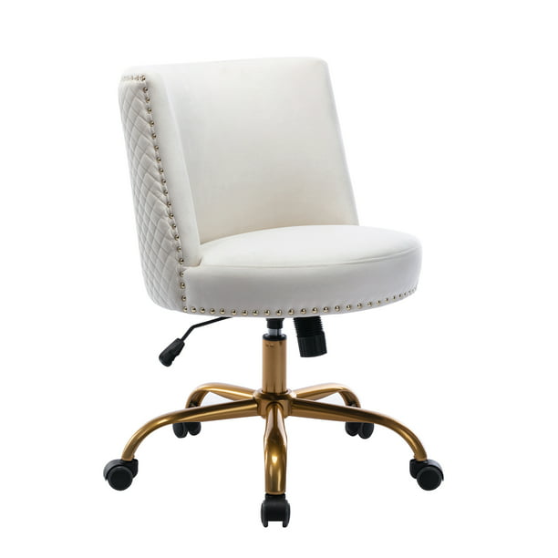 Ivory Vanity Chair Stool With, Adjustable Vanity Stool With Wheels